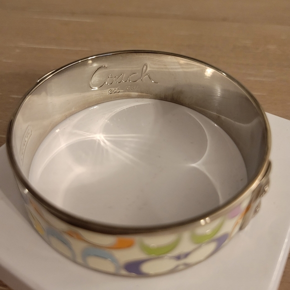 Coach Multicolor Enamel Wide Bangle Bracelet - Picture 6 of 9